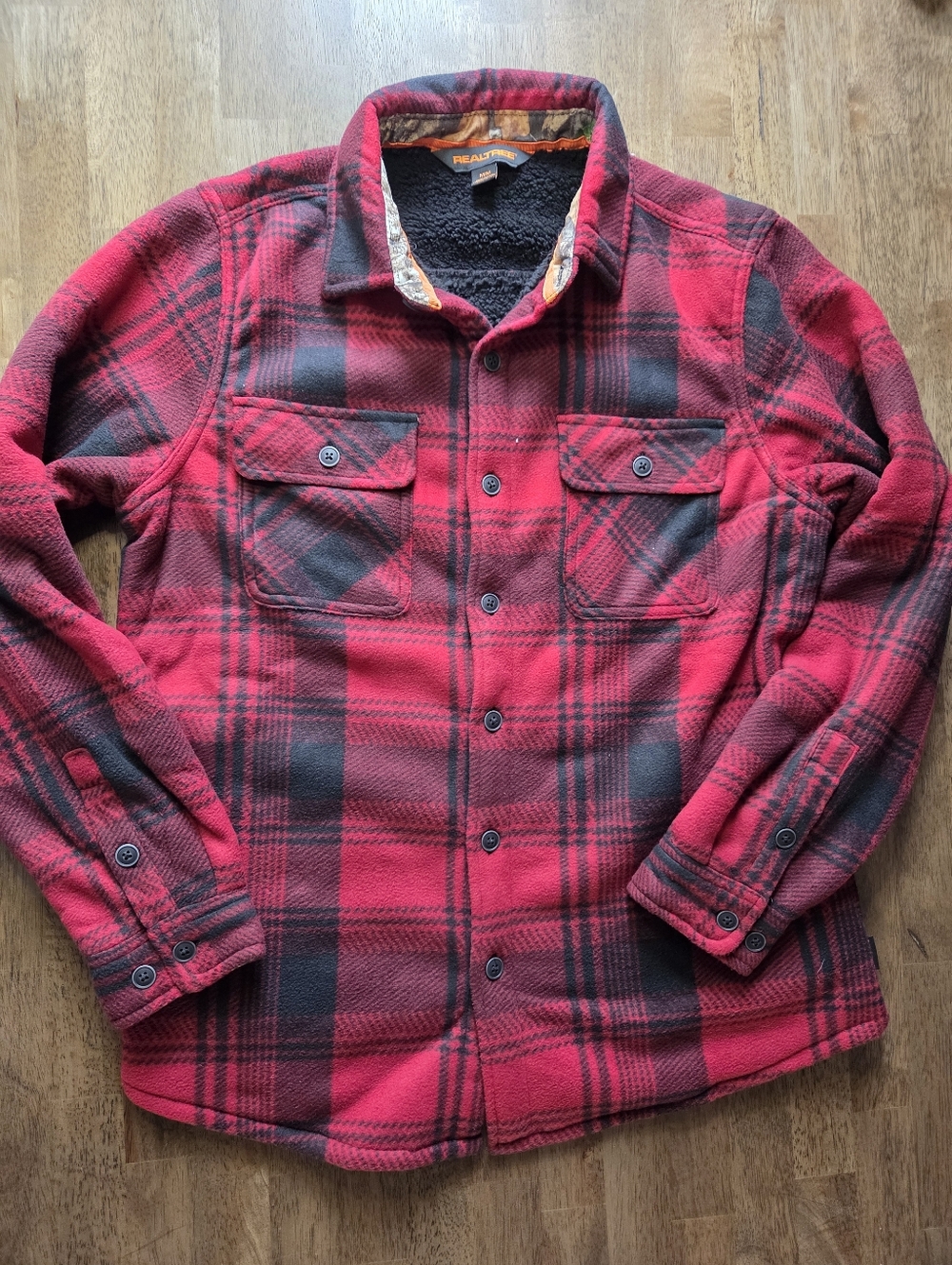 Realtree Sherpa-Lined Cozy Plush Fleece Shirt Jacket